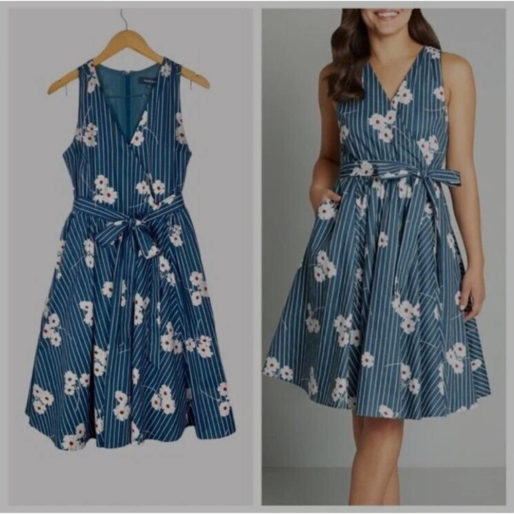 Modcloth Instant‎ Energy Faux Wrap Midi Dress Size 6 NWT